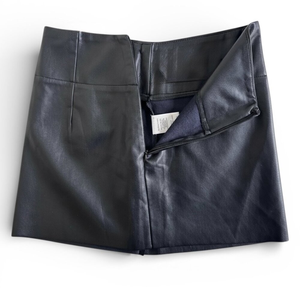 Hersy Mini Skirt Faux Leather Woman's sz S Black - Picture 3 of 6